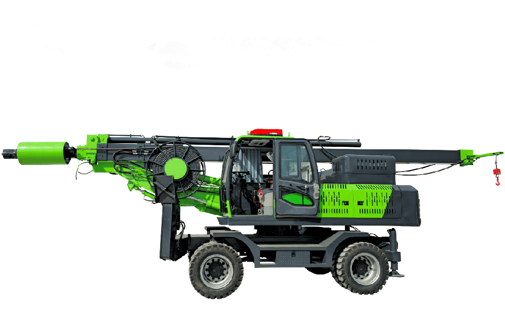 轮式方杆四驱旋挖钻机360度